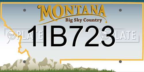 1IB723 Montana License Plate