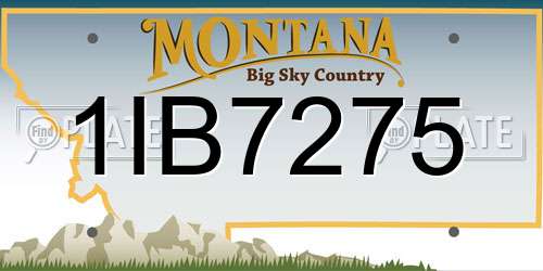 1IB7275 Montana License Plate