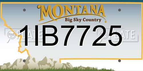 1IB7725 Montana License Plate
