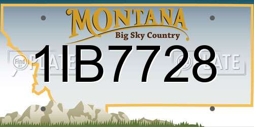 1IB7728 Montana License Plate