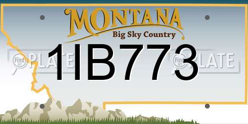 1IB773 Montana License Plate