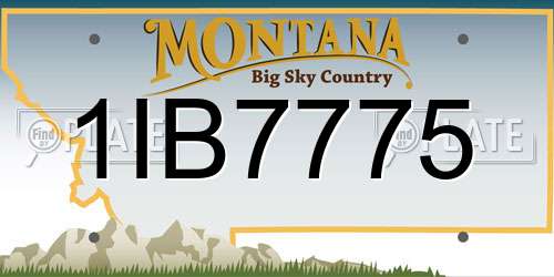 1IB7775 Montana License Plate