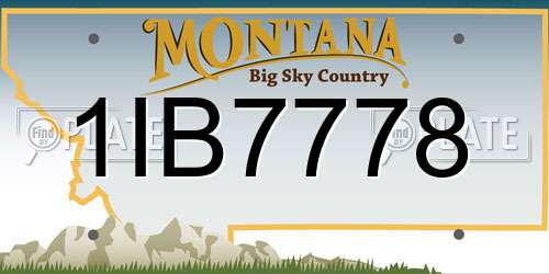 1IB7778 Montana License Plate
