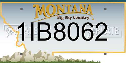 1IB8062 Montana License Plate