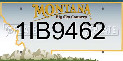 1IB9462 Montana License Plate
