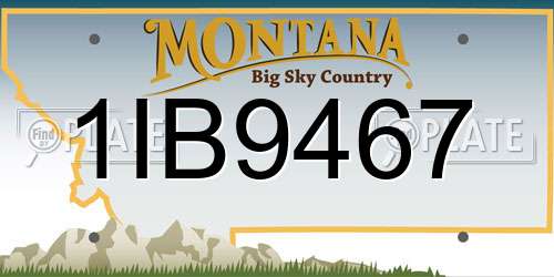 1IB9467 Montana License Plate