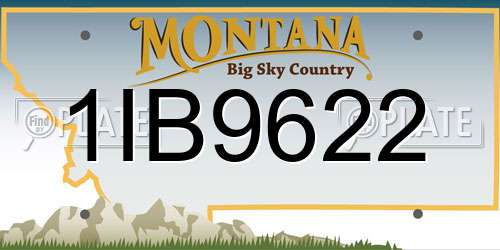 1IB9622 Montana License Plate