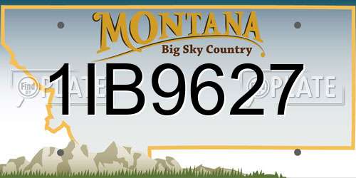 1IB9627 Montana License Plate