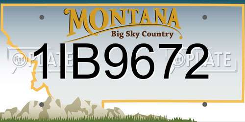 1IB9672 Montana License Plate