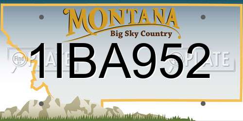 1IBA952 Montana License Plate