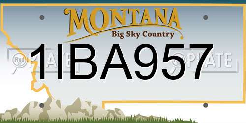 1IBA957 Montana License Plate