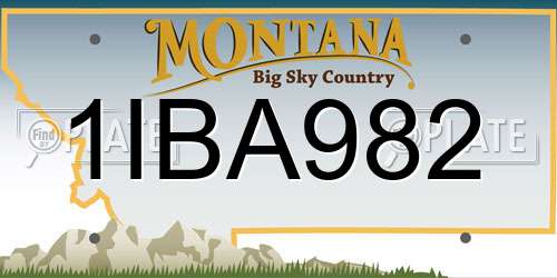 1IBA982 Montana License Plate
