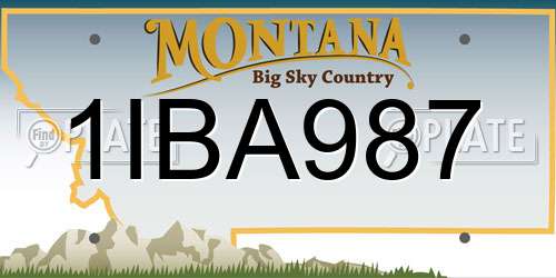 1IBA987 Montana License Plate