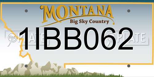 1IBB062 Montana License Plate