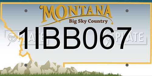 1IBB067 Montana License Plate