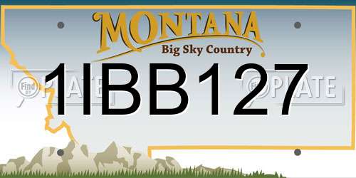 1IBB127 Montana License Plate