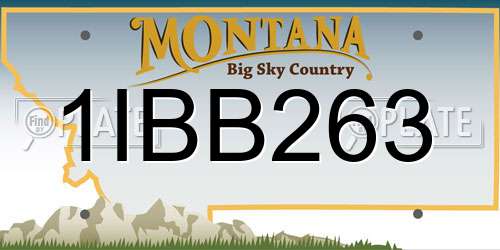 1IBB263 Montana License Plate