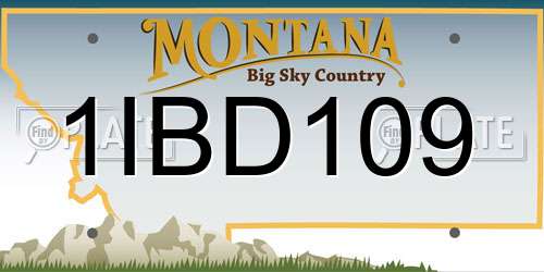 1IBD109 Montana License Plate