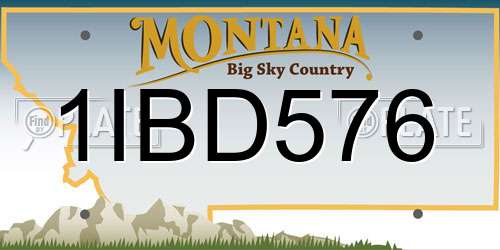 1IBD576 Montana License Plate