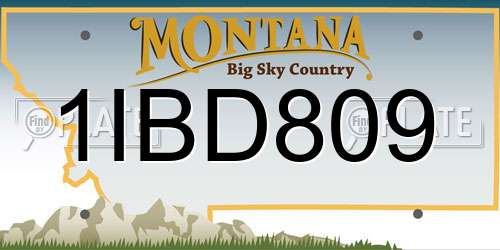 1IBD809 Montana License Plate