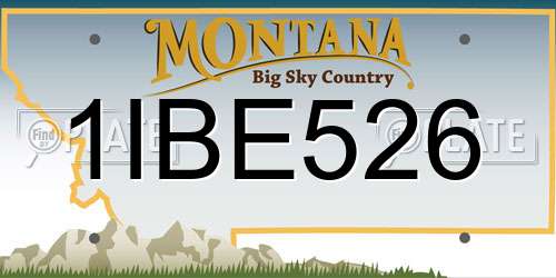 1IBE526 Montana License Plate