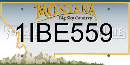 1IBE559 Montana License Plate