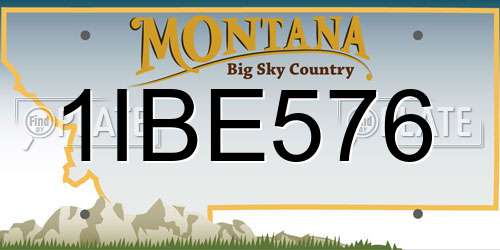 1IBE576 Montana License Plate