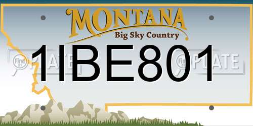 1IBE801 Montana License Plate