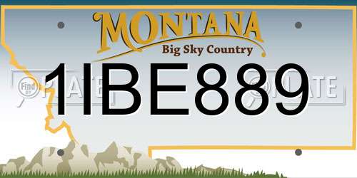 1IBE889 Montana License Plate
