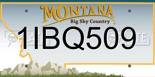 1IBQ509 Montana License Plate