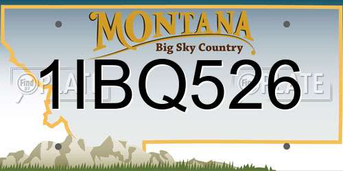 1IBQ526 Montana License Plate