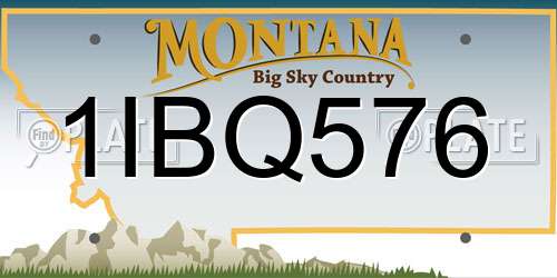 1IBQ576 Montana License Plate