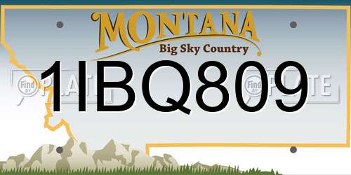 1IBQ809 Montana License Plate