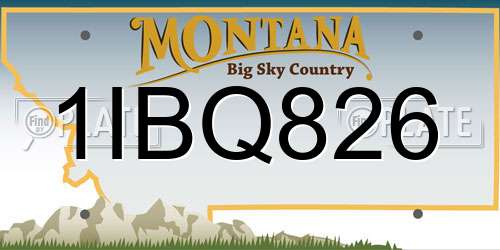 1IBQ826 Montana License Plate