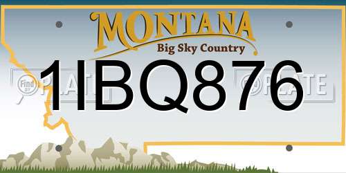 1IBQ876 Montana License Plate