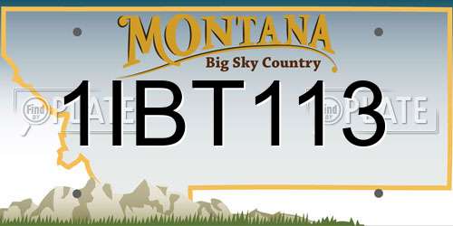 1IBT113 Montana License Plate
