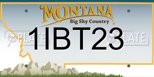 1IBT23 Montana License Plate