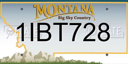 1IBT728 Montana License Plate