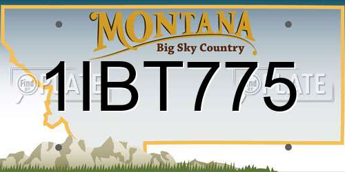 1IBT775 Montana License Plate