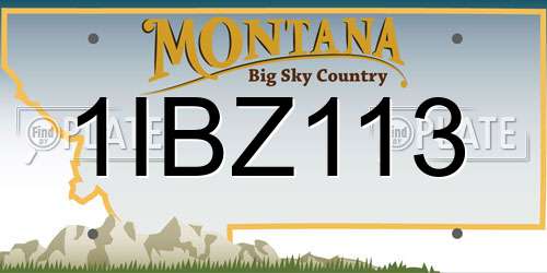 1IBZ113 Montana License Plate