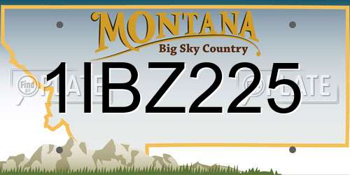 1IBZ225 Montana License Plate