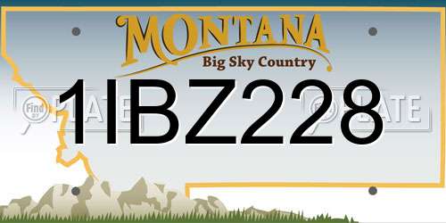 1IBZ228 Montana License Plate
