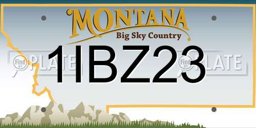 1IBZ23 Montana License Plate
