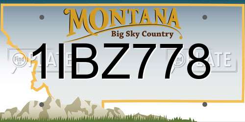 1IBZ778 Montana License Plate