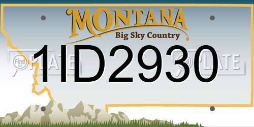 1ID2930 Montana License Plate