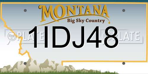 1IDJ48 Montana License Plate
