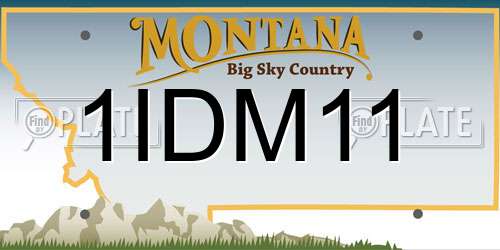 1IDM11 Montana License Plate