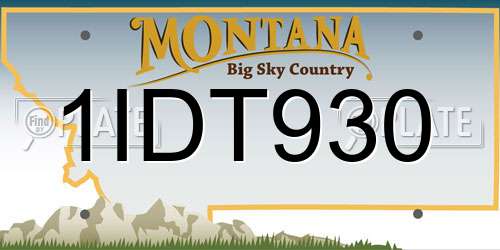 1IDT930 Montana License Plate