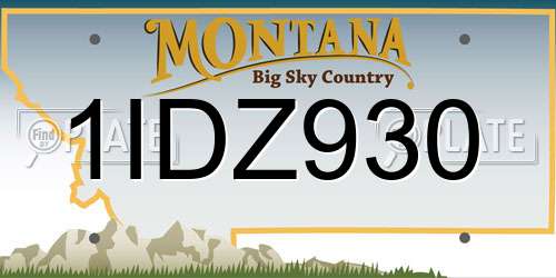 1IDZ930 Montana License Plate