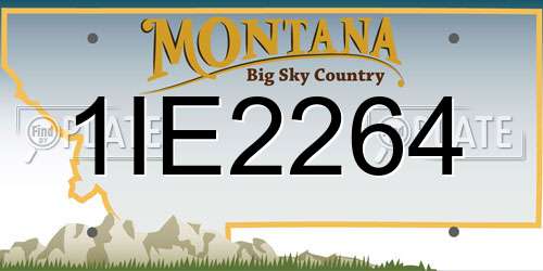 1IE2264 Montana License Plate
